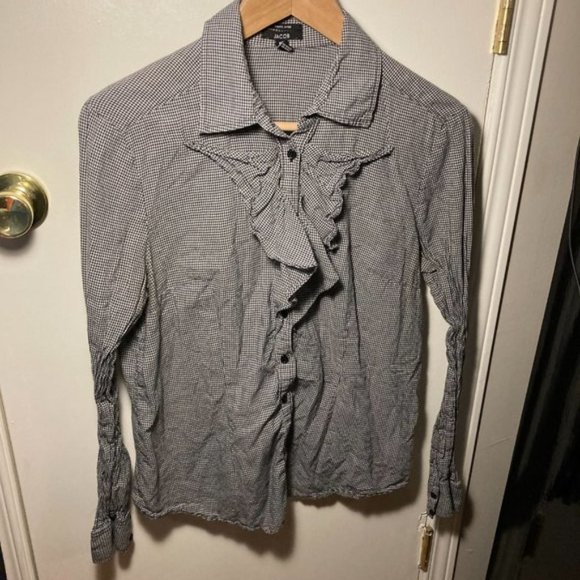 🦋 3/$25 Jacob Gingham Button-Up with Frills - Picture 13 of 15
